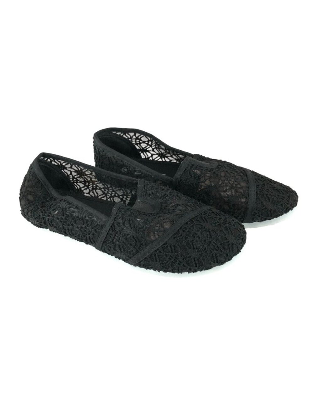 Delic8 Girls Ballet Flats Crochet Slip On Black Size 4